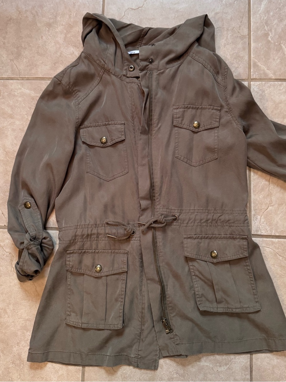 Dex Olive Utility Hooded Jacket